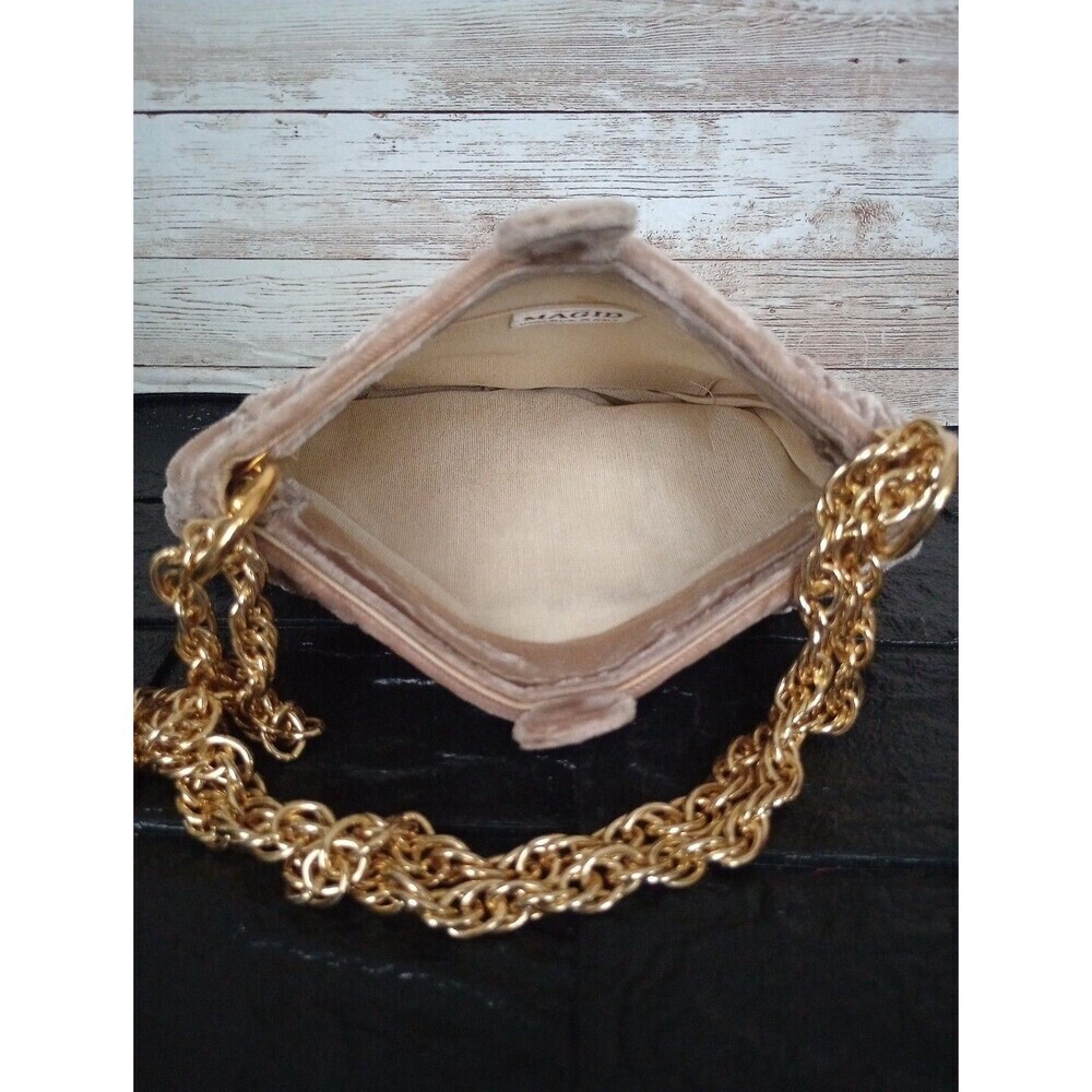 Vintage MAGID Handbag cluch gold Chain Strap - Picture 8 of 14